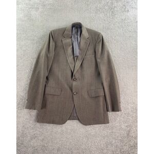 Vintage Brooks Brothers Suit Jacket 41 L Taupe Wool Herringbone Designer USA 70s